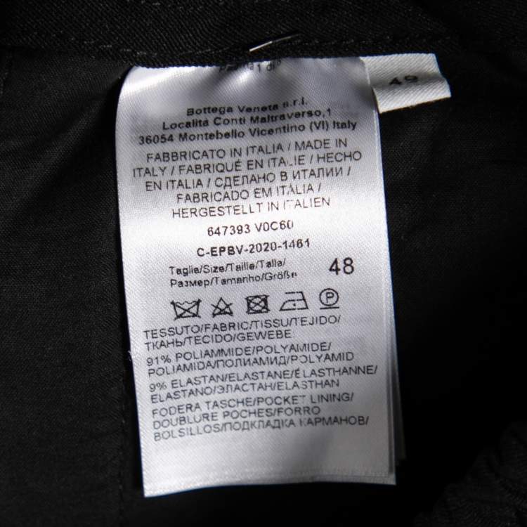 Pre Owned Bottega Veneta Black Stretch Knit Elasticized Waist Straight Leg Pants M