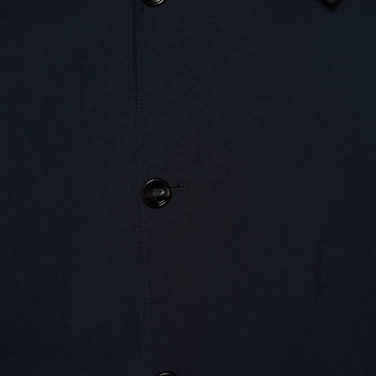 Pre Owned Bottega Veneta Black Technical Cotton Button Front Coat M