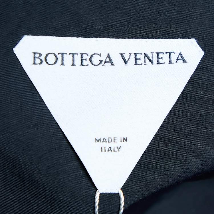 Pre Owned Bottega Veneta Black Technical Cotton Button Front Coat M