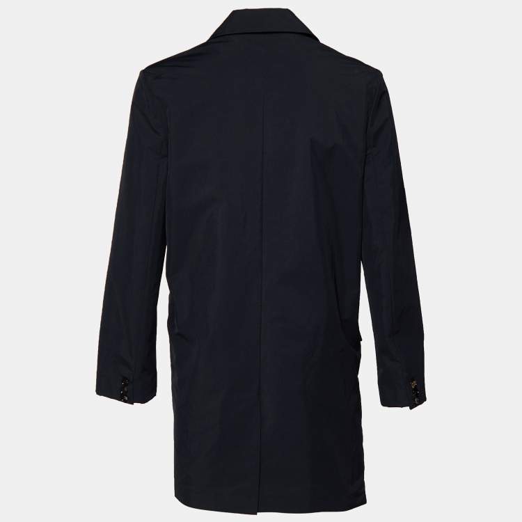 Pre Owned Bottega Veneta Black Technical Cotton Button Front Coat M