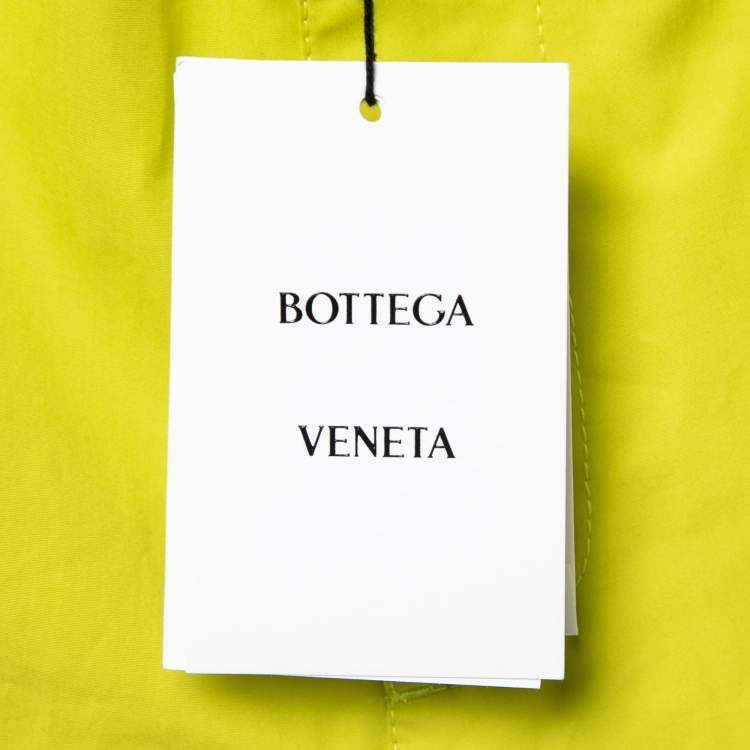 Pre Owned Bottega Veneta Lime Green Cotton Elastic Waist Shorts M