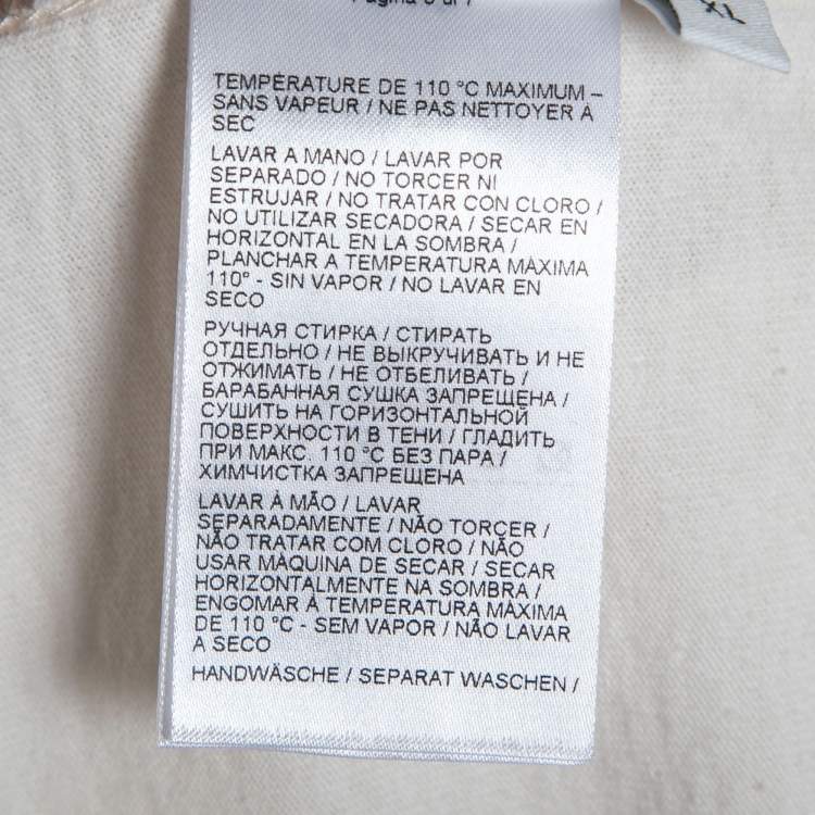 Pre Owned Bottega Veneta Cream Cotton Crewneck T-Shirt XL