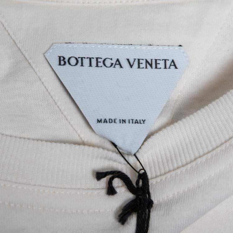 Pre Owned Bottega Veneta Cream Cotton Crewneck T-Shirt XL