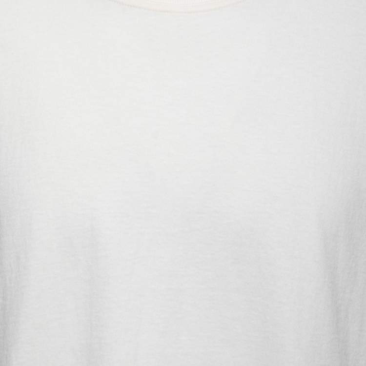 Pre Owned Bottega Veneta Cream Cotton Crewneck T-Shirt XL