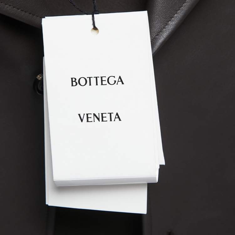 Pre Owned Bottega Veneta Brown Lambskin Leather Shirt S