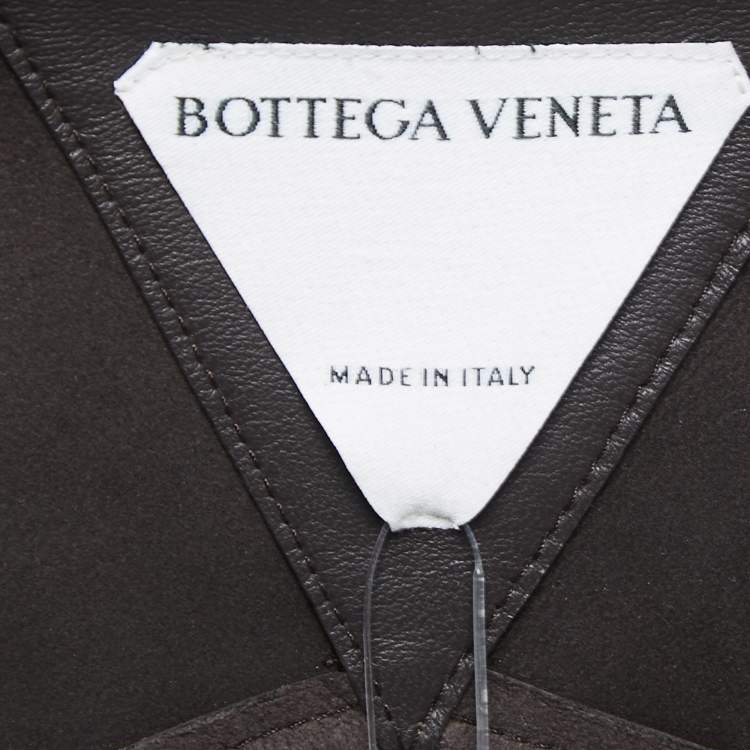 Pre Owned Bottega Veneta Brown Lambskin Leather Shirt S