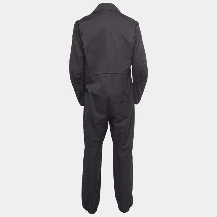 Bottega Veneta Black Grey Cotton Zip Front Full Sleeve