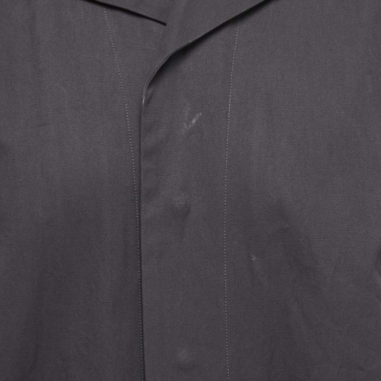 Pre Owned Bottega Veneta Black Grey Cotton Zip Front Full Sleeve Jumpsuit S