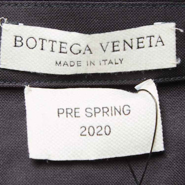 Pre Owned Bottega Veneta Black Grey Cotton Zip Front Full Sleeve Jumpsuit S