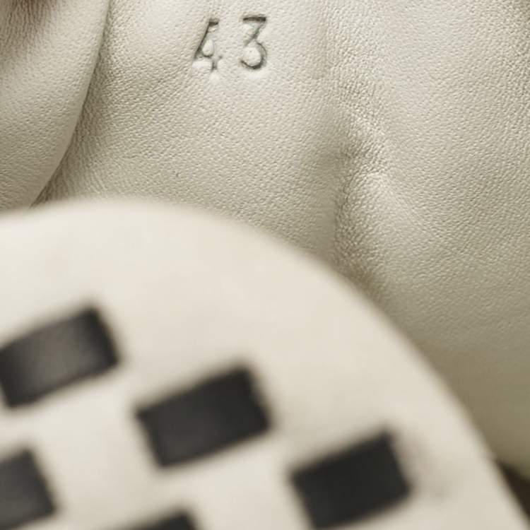 Pre Owned Bottega Veneta White Leather and Suede Low Top Sneakers Size 43