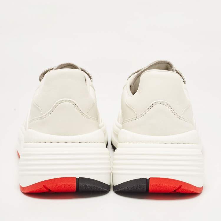 Pre Owned Bottega Veneta White Leather Speedster Sneakers Size 44 
