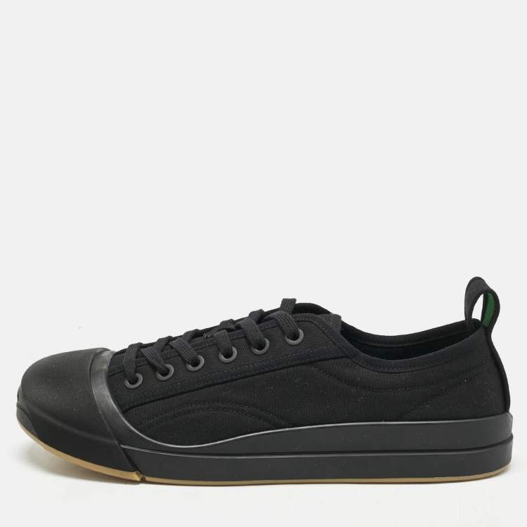 Pre Owned Bottega Veneta Black Canvas Vulcanized Sneakers Size 44