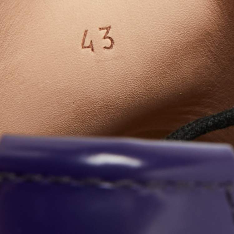 Pre Owned Bottega Veneta The Bounce Swell  Purple Brushed Leather Lace Up Derby  Size 43