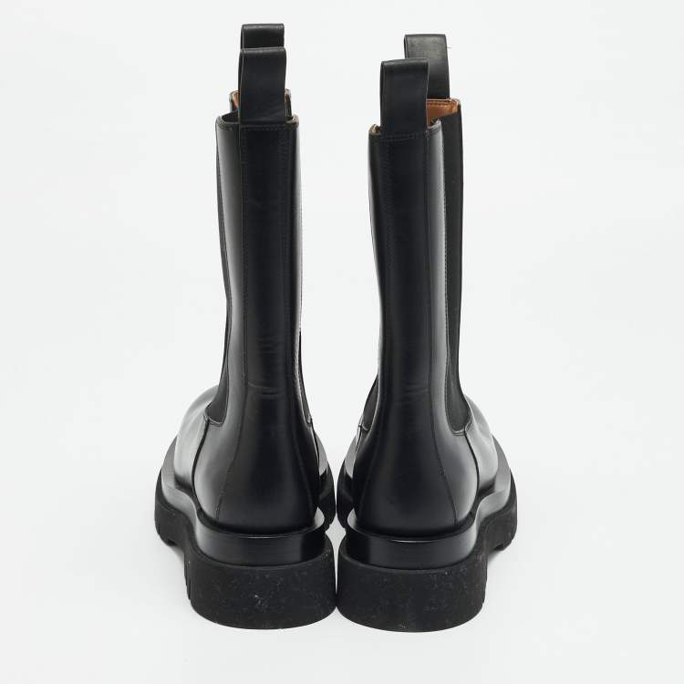 مملوكة مسبقًا Bottega Veneta Lug Size 40 Black Leather Chelsea Boots