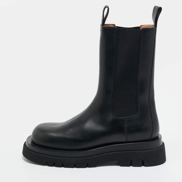 مملوكة مسبقًا Bottega Veneta Lug Size 40 Black Leather Chelsea Boots