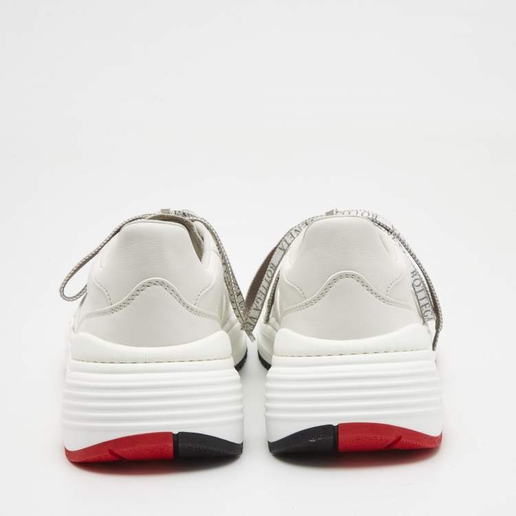 Pre Owned Bottega Veneta White Leather Speedster Sneakers Size 40.5 