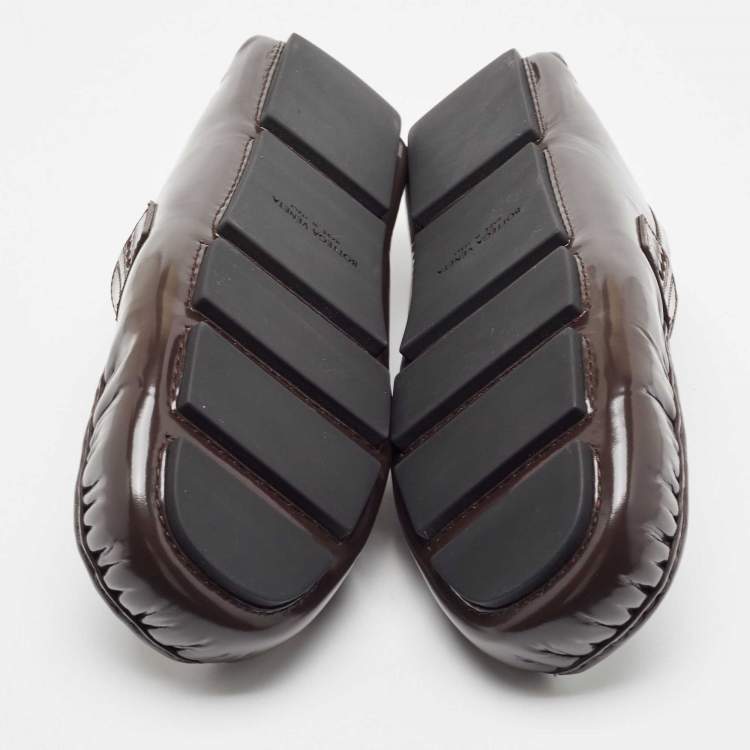Pre Owned Bottega Veneta Brown Leather Ride Driver Loafers Size 45