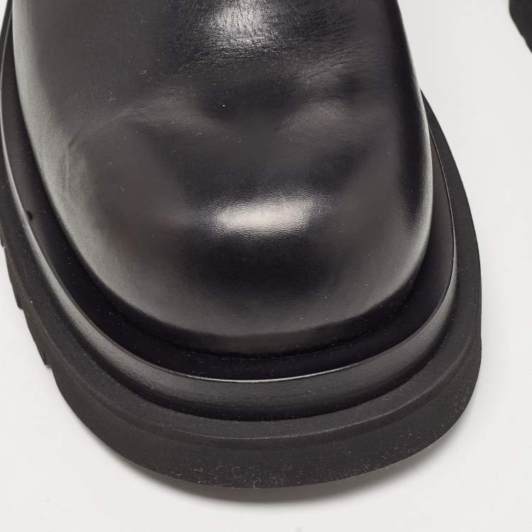 Pre Owned Bottega Veneta Black Leather Platform Chelsea Boots Size 41