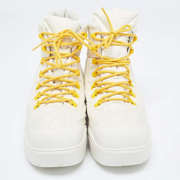 Pre Owned Bottega Veneta Nylon Puddle Bomber Boots Size 42