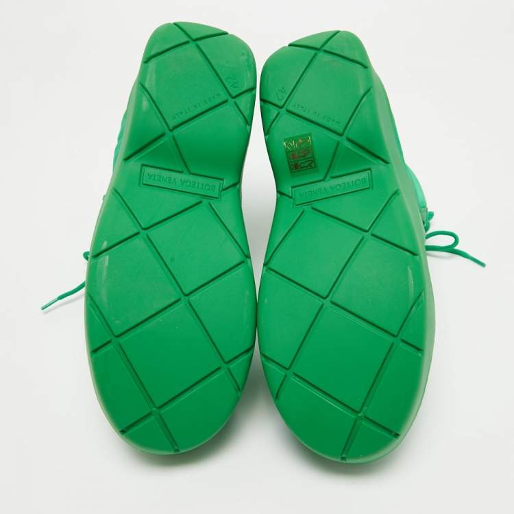 Pre Owned Bottega Veneta Green Nylon Puddle Bomber Boots Size 42