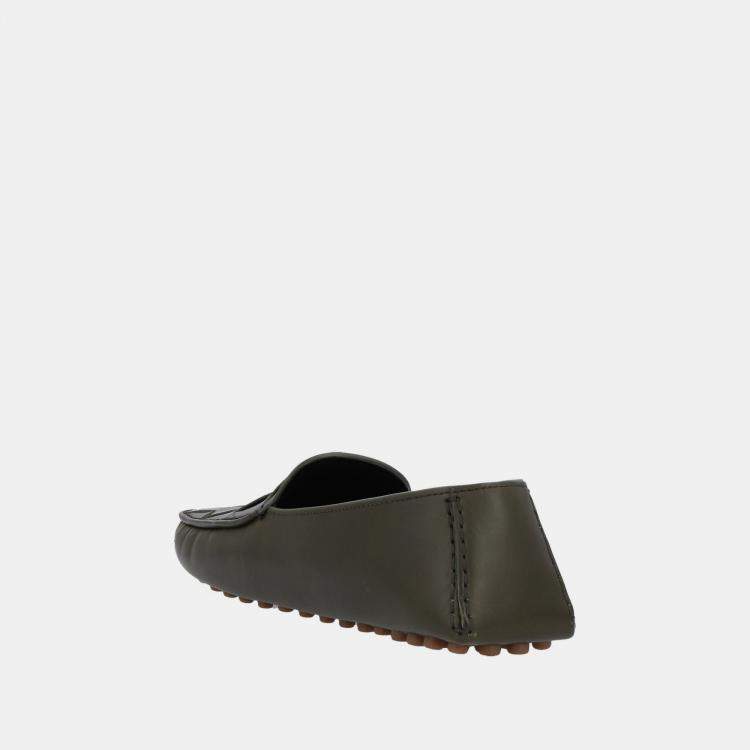 Pre Owned Bottega Veneta Leather Slip On Loafers Size 41