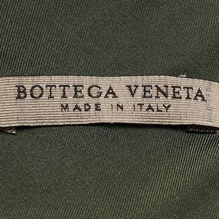Pre Owned Bottega Veneta Green Needle Print Silk Classic Tie 