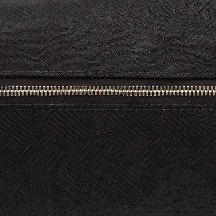 Pre Owned Bottega Veneta Black Fabric and Leather Travel Zip Pouch