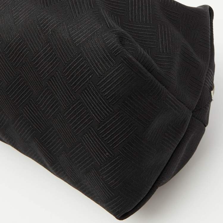 Pre Owned Bottega Veneta Black Fabric and Leather Travel Zip Pouch
