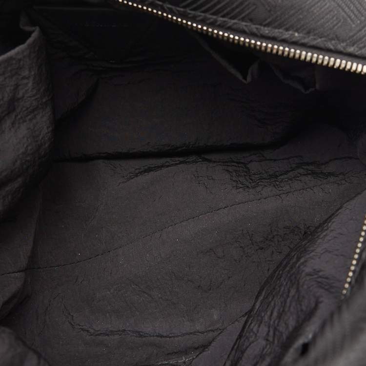 Pre Owned Bottega Veneta Black Fabric and Leather Travel Zip Pouch