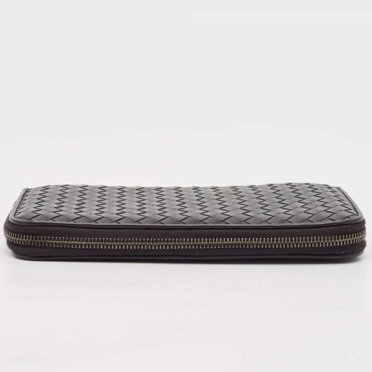 Pre Owned Bottega Veneta Black Intrecciato Leather Travel Organizer 