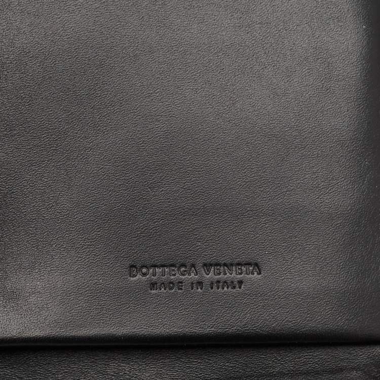 Pre Owned Bottega Veneta Black Intrecciato Leather Travel Organizer 