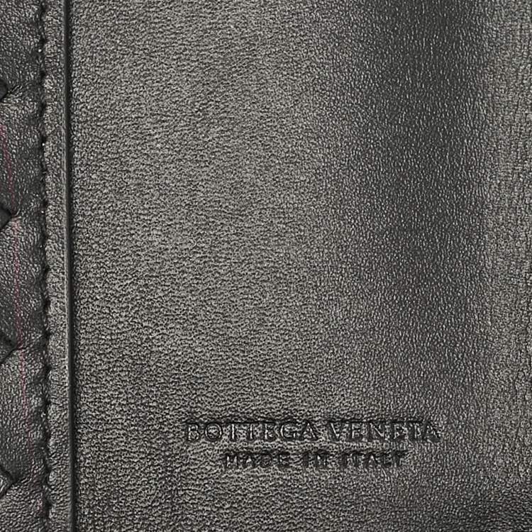 Pre Owned Bottega Veneta Black Intrecciato Leather Passport Holder