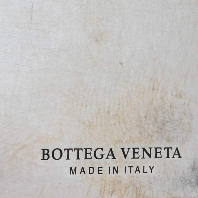Pre Owned Bottega Veneta Intrecciato Argento Antique Silver Business Card Holder