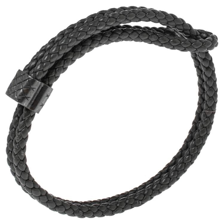 Bottega Veneta Bracelet In Leather And Silver for Men