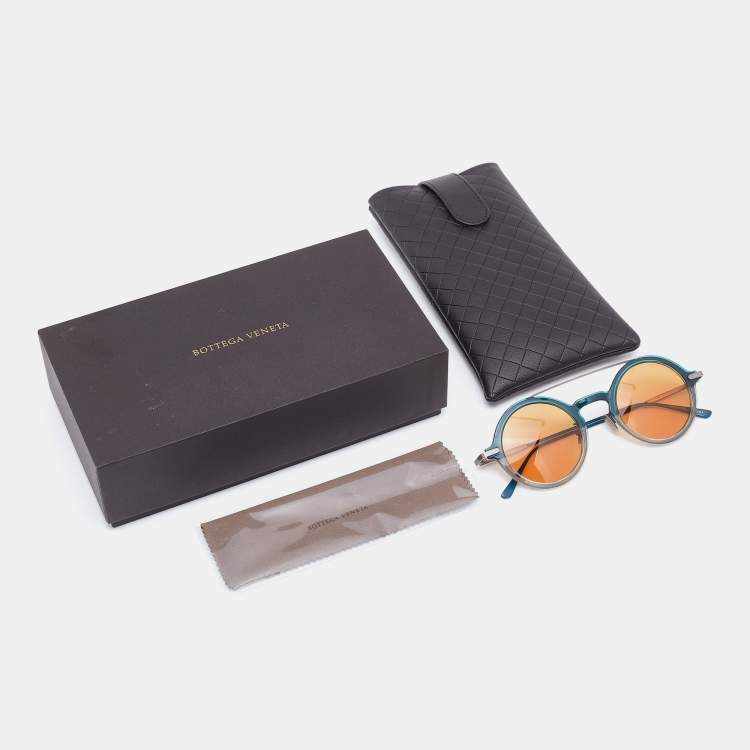 Pre Owned Bottega Veneta Two Tone/Orange BV0243S Round Sunglasses