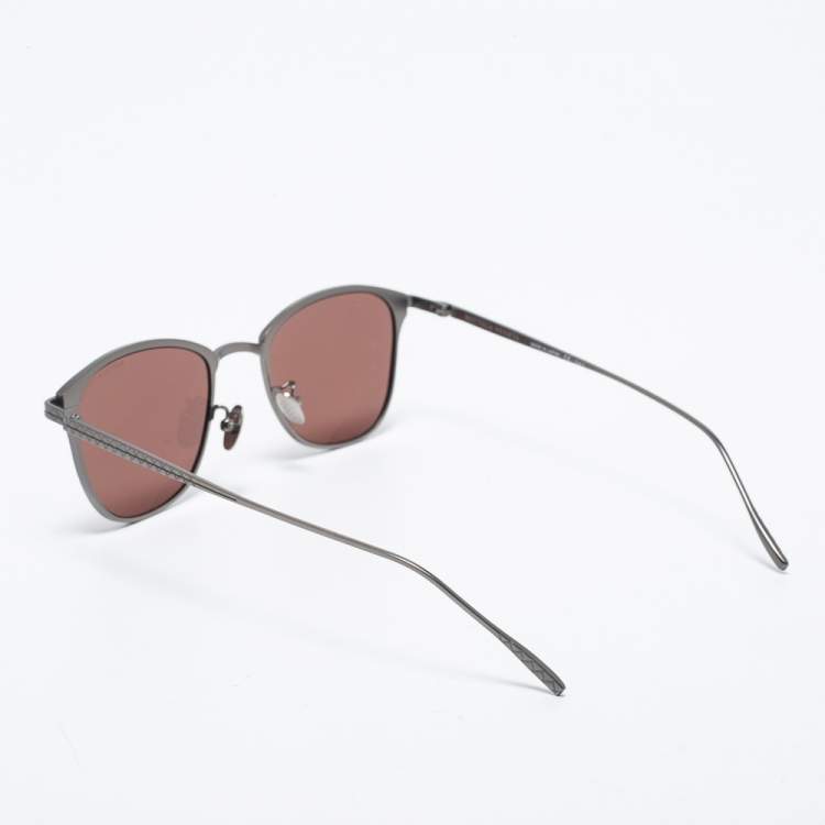 Pre Owned Bottega Veneta Titanium/ Brown BV0248S Square Sunglasses