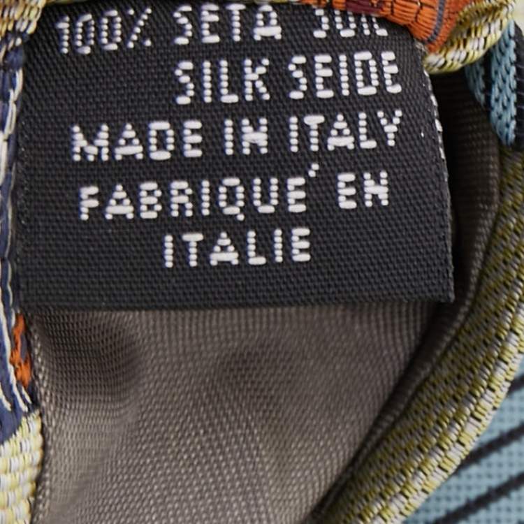 Pre Owned Bottega Veneta Vintage Beige Striped Hat Pattern Silk Tie