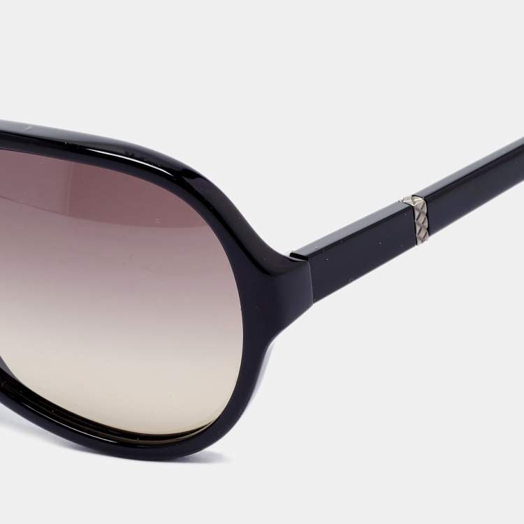 Pre Owned Bottega Veneta Black Gradient Aviator Sunglasses