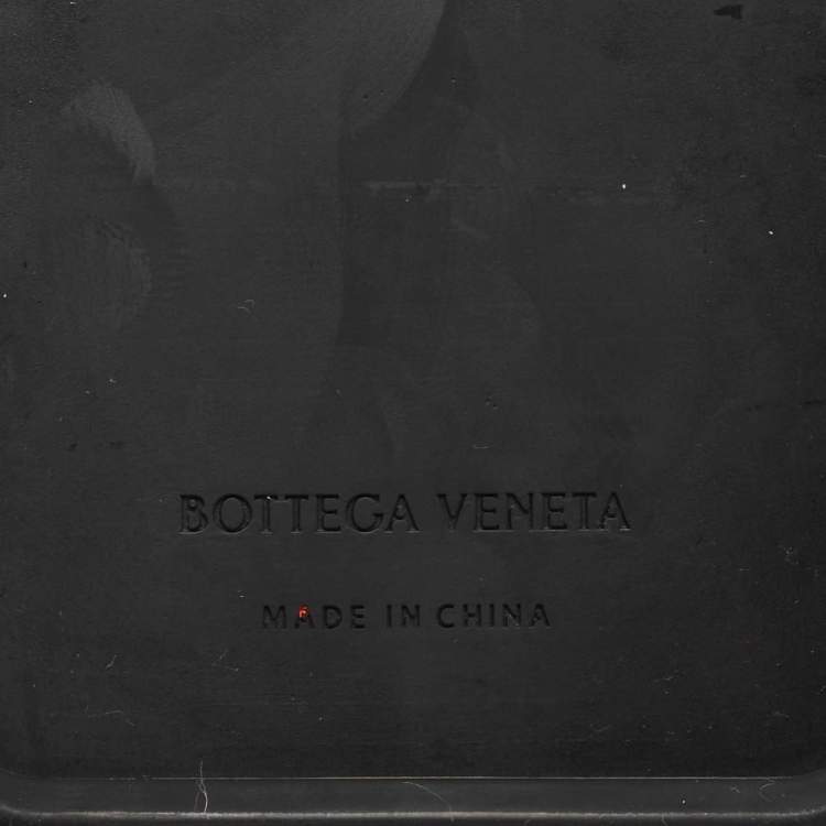 Pre Owned Bottega Veneta Black Intrecciato Rubber Silicone iPhone 14 Pro Case