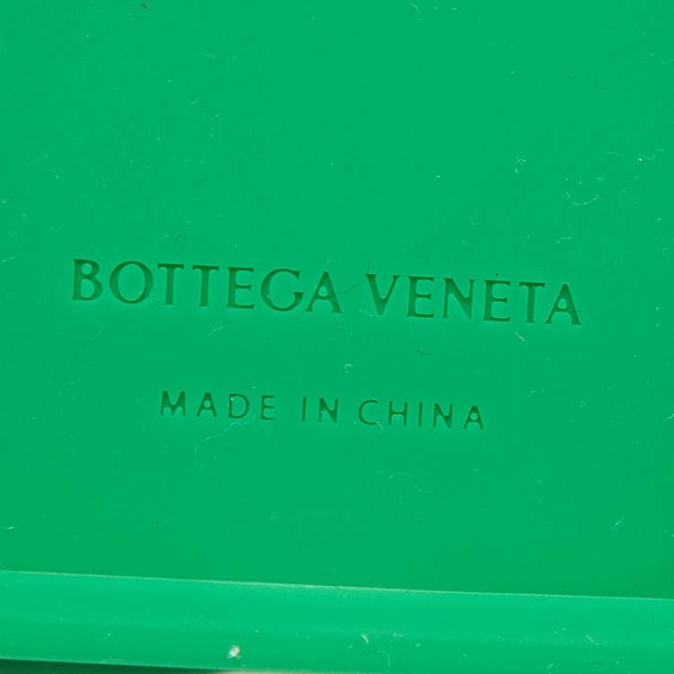 Pre Owned Bottega Veneta Green Intrecciato Rubber Silicone iPhone 13 Pro Case
