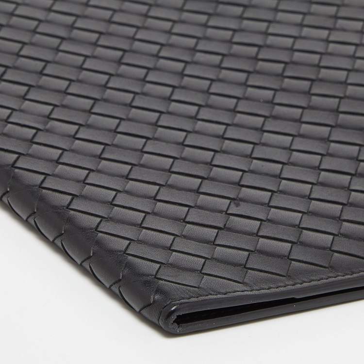 Pre Owned Bottega Veneta Black Intrecciato Leather Agenda Cover