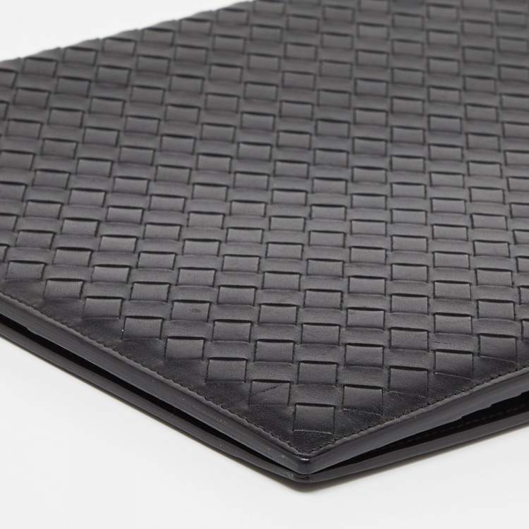 Pre Owned Bottega Veneta Black Intrecciato Leather Agenda Cover