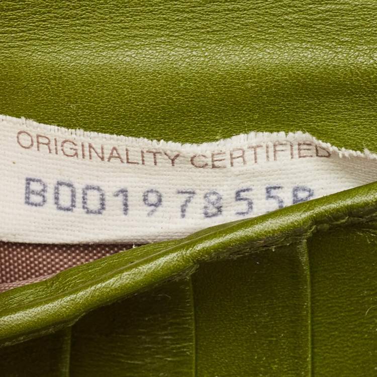 Pre Owned Bottega Veneta Light Green Intrecciato Leather Bifold Wallet