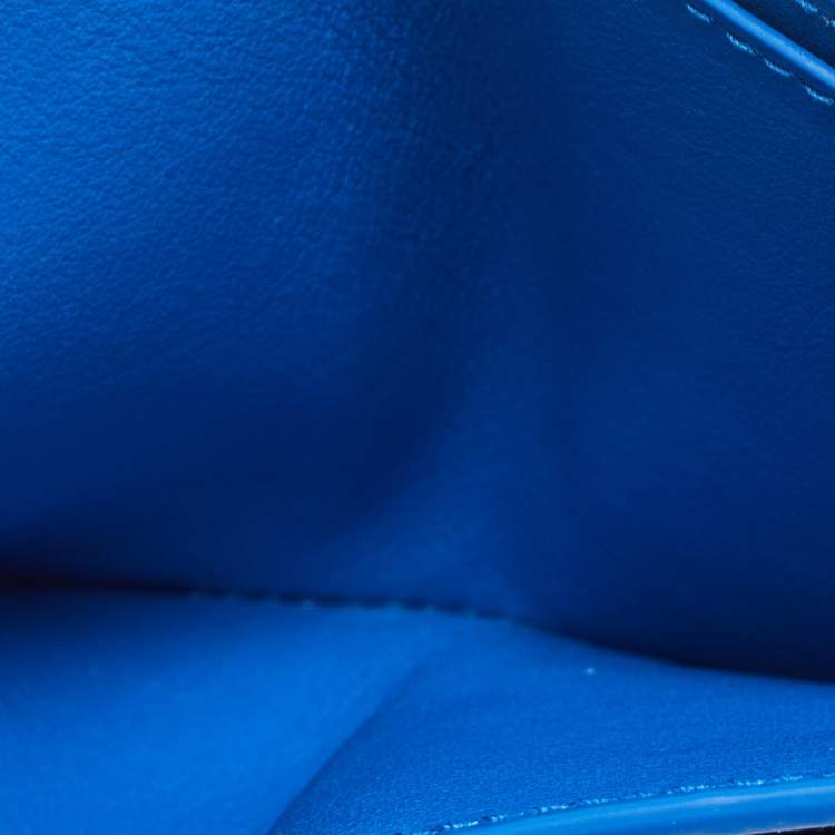 Pre Owned Bottega Veneta Blue Intrecciato Leather Bifold Wallet