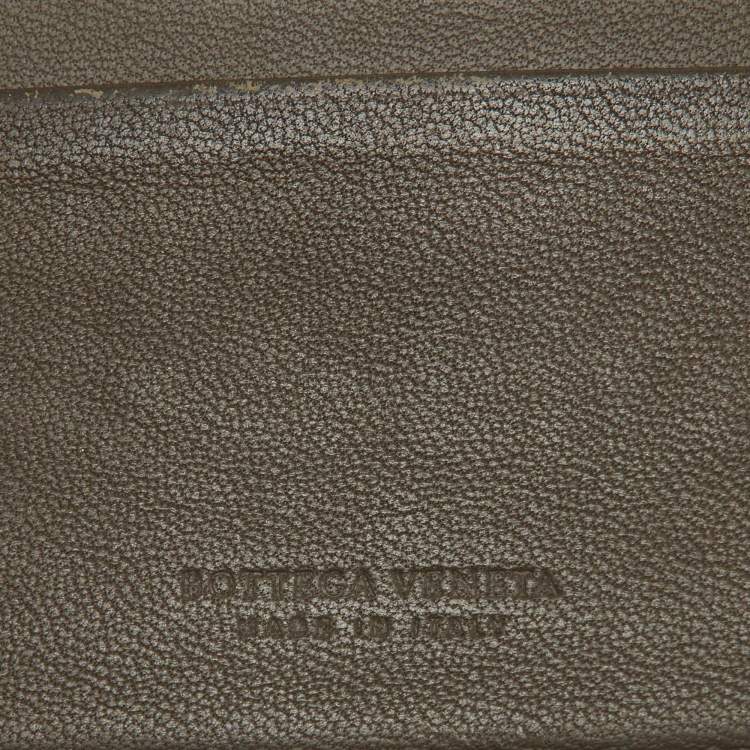Pre Owned Bottega Veneta Beige/Mustard Intrecciato Leather Bifold Wallet