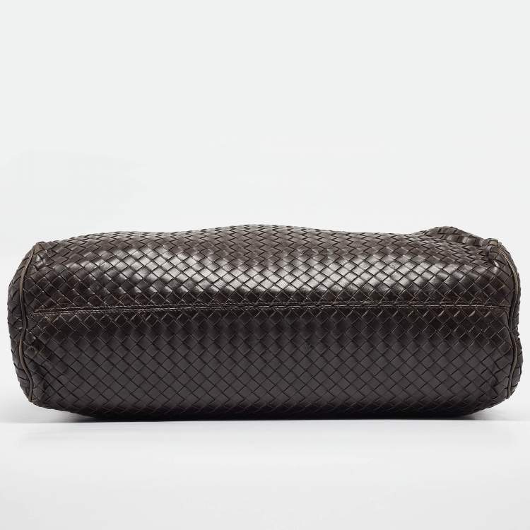 Pre Owned Bottega Veneta Choco Brown Intrecciato Leather Oversized Briefcase