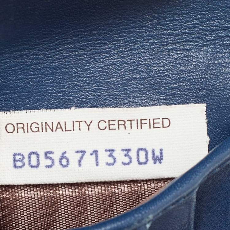 Pre Owned Bottega Veneta Blue Intrecciato Leather Bifold Wallet