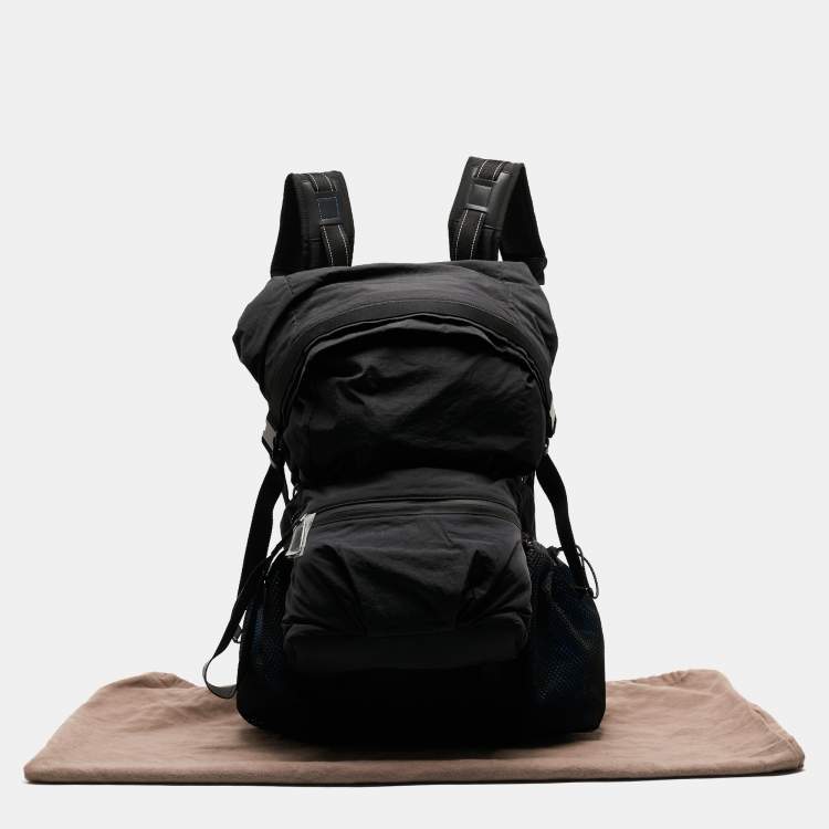 Pre Owned Bottega Veneta Black/Blue Nylon Trekking Backpack