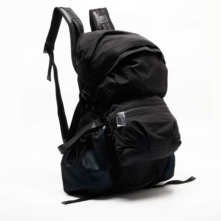 Pre Owned Bottega Veneta Black/Blue Nylon Trekking Backpack