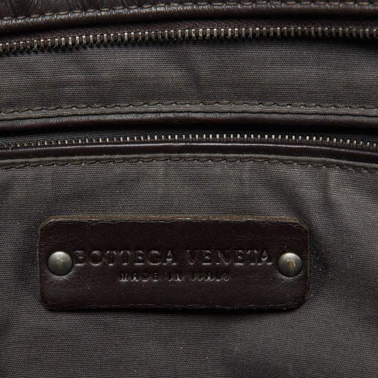 مملوكة مسبقًا Bottega Veneta Dark Brown Intrecciato Leather Travel Pouch